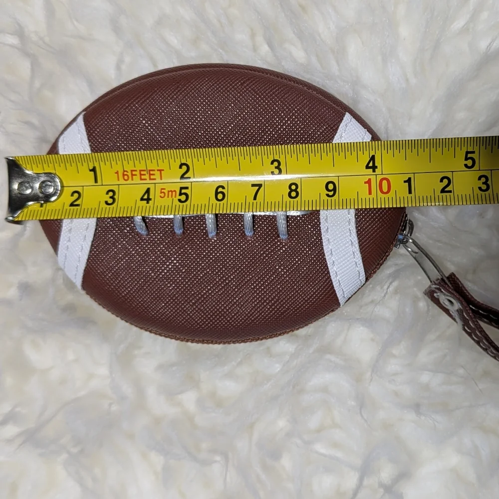 Brown Football-Shaped Coin Purse For Any Age